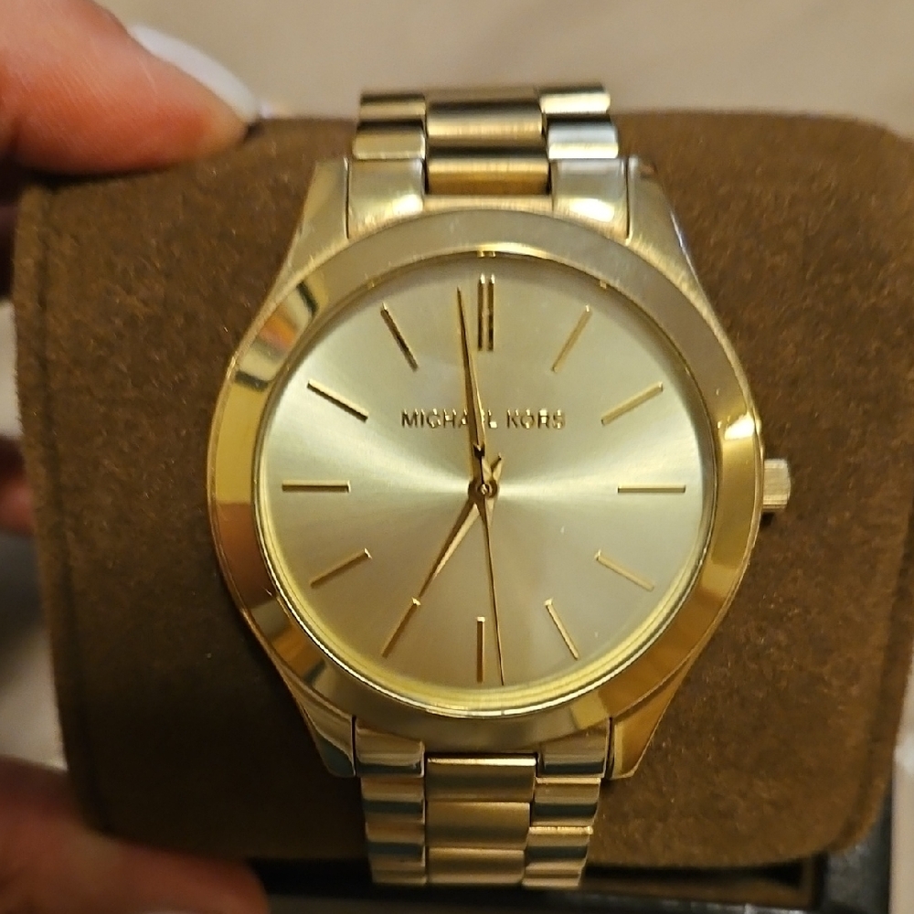 Michael Kors Gold-Tone Slim Stainless Steel Watch